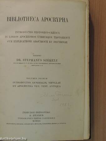 Bibliotheca Apocrypha I.