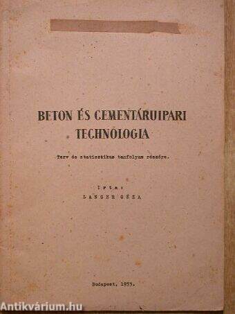 Beton- és cementáruipari technológia