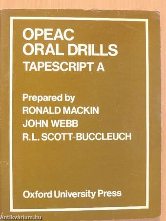 Opeac Oral Drills - Tapescript A