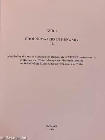 Groundwaters in Hungary II.