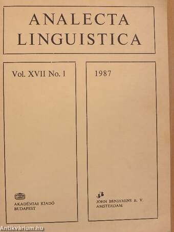 Analecta Linguistica 1987/1