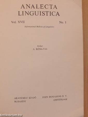 Analecta Linguistica 1987/1