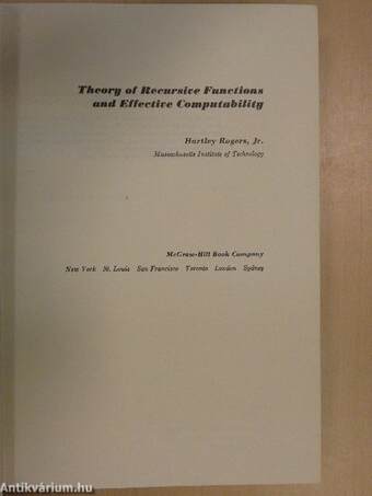 Theory of Recursive Functions and Effective Computability