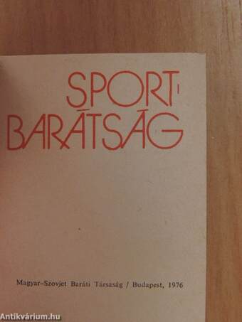 Sportbarátság (minikönyv) (számozott)