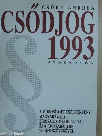 Csődjog 1993