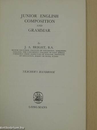 Junior English Composition and Grammar - Teacher's Handbook