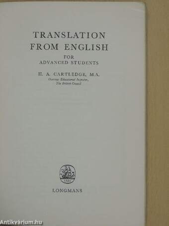 Translation from English for Advanced Students