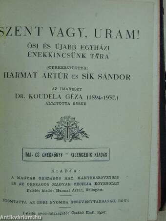 Szent vagy, Uram!