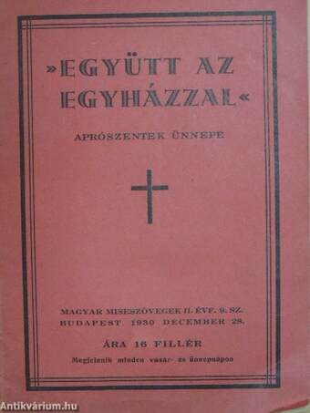 "Együtt az egyházzal" 1930. december 28.