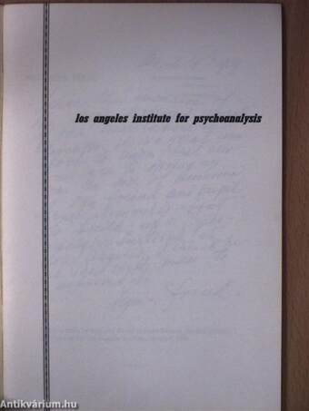 Los Angeles Institute for Psychoanalysis Academic Year 1965-1966