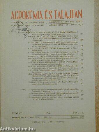 Agrokémia és talajtan 1993/3-4.