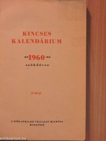 Kincses Kalendárium 1960