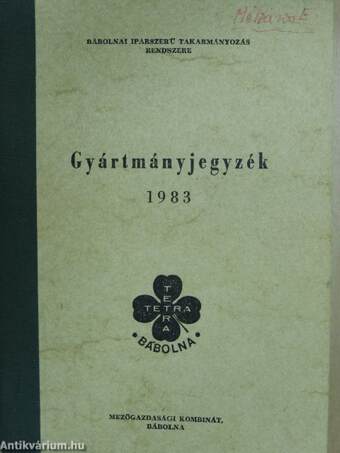 Gyártmányjegyzék 1983