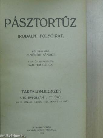 Pásztortűz 1923. január-december I-II.