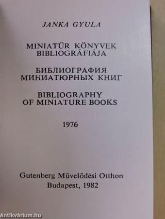 Miniatűr könyvek bibliográfiája 1976 (minikönyv)