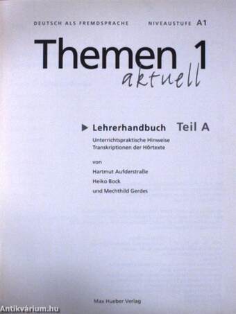 Themen aktuell 1 - Lehrerhandbuch Teil A