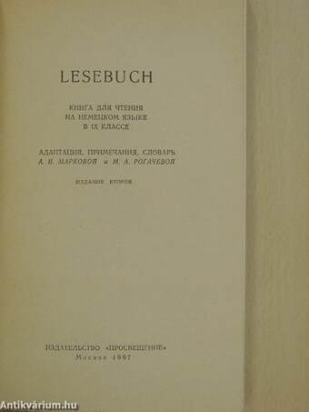 Lesebuch für die IX. Klasse