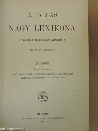 A Pallas Nagy Lexikona XVI. (töredék)