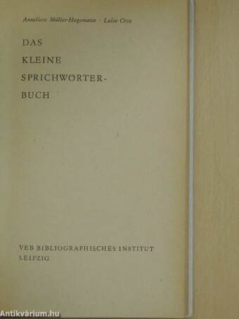 Das kleine Sprichwörterbuch