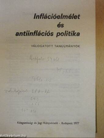 Inflációelmélet és antiinflációs politika