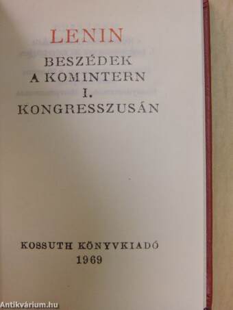 Beszédek a Komintern I. kongresszusán (minikönyv) - Plakettel