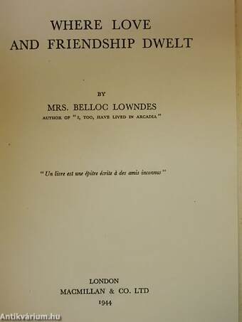 Where Love and Friendship Dwelt