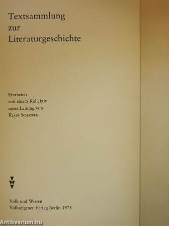 Textsammlung zur Literaturgeschichte