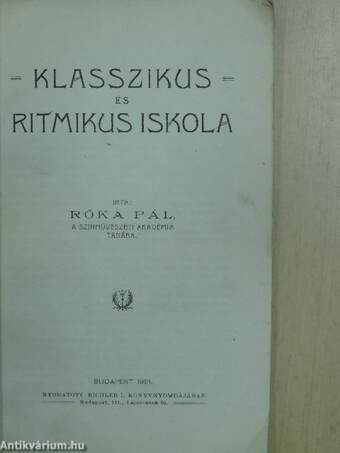 Klasszikus és ritmikus iskola