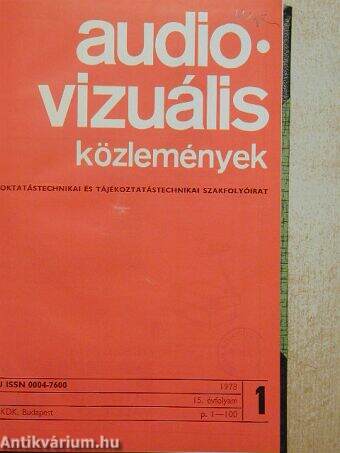 Audio-Vizuális Közlemények 1978/1-6.