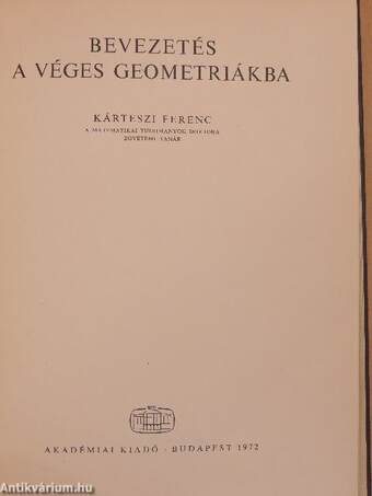 Bevezetés a véges geometriákba