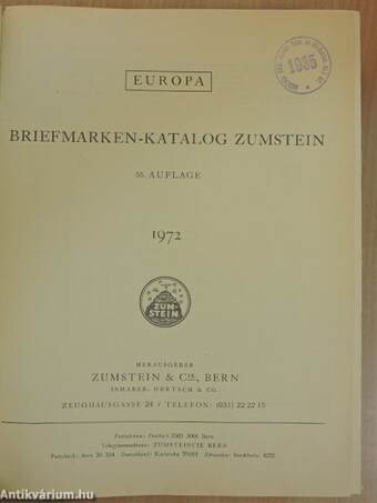 Briefmarken-katalog Zumstein - Europa 1972