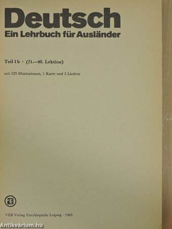 Deutsch - Ein Lehrbuch für Ausländer 1/b