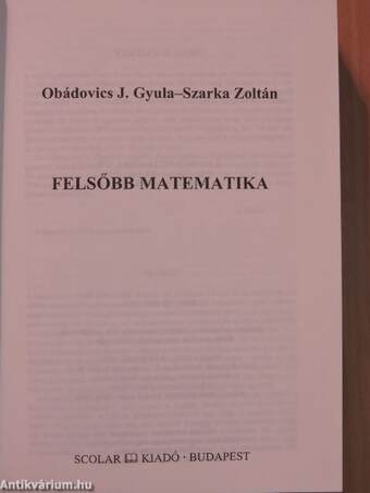 Felsőbb matematika