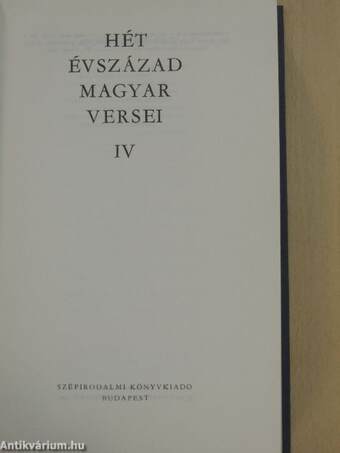 Hét évszázad magyar versei IV. (töredék)