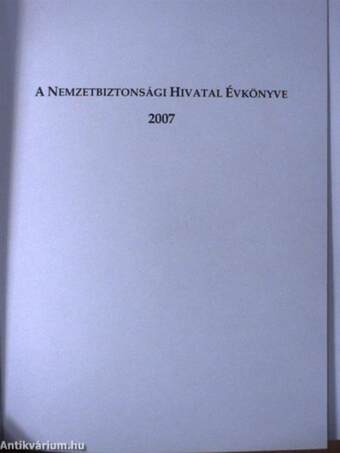 A Nemzetbiztonsági Hivatal Évkönyve 2007