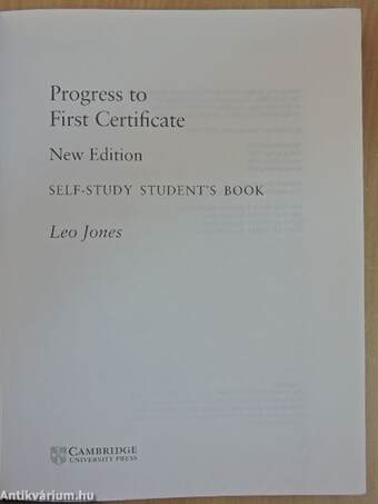 Progress to First Certificate