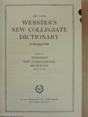 Webster's New Collegiate Dictionary