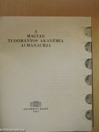 A Magyar Tudományos Akadémia Almanachja 1967