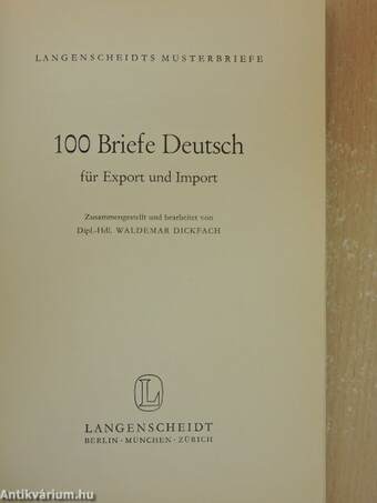 100 Briefe Deutsch für Export und Import