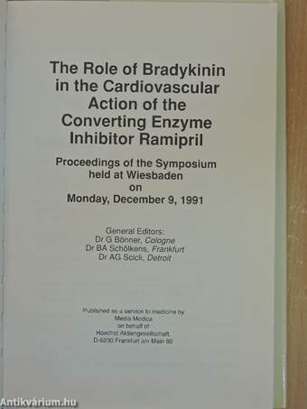 The Role of Bradykinin in the Cardiovascular Action of the Converting Enzyme Inhibitor Ramipril