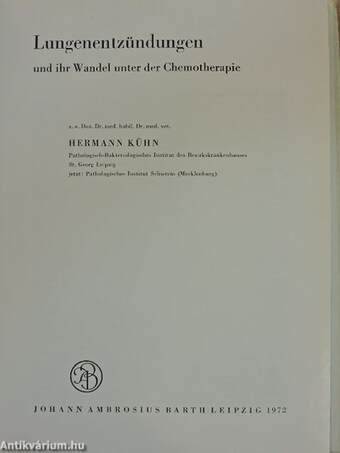 Lungenentzündungen und ihr Wandel unter der Chemotherapie