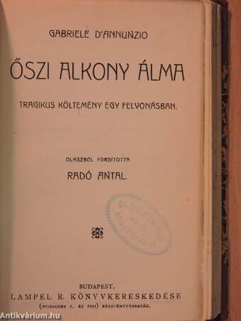 A Sasfiók/A fiatalok/Őszi alkony álma/Tuba és Tubáné/Az ördög cimborája/Jelenetek