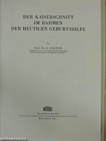 Der kaiserschnitt im rahmen der heutigen geburtshilfe