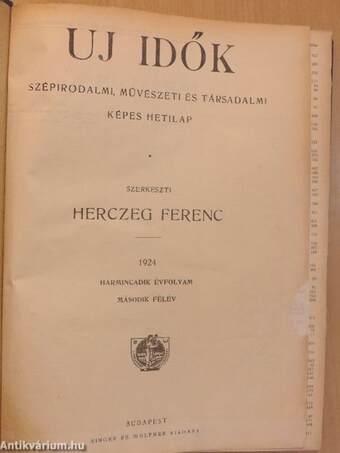 Uj Idők 1924. január-december I-II.