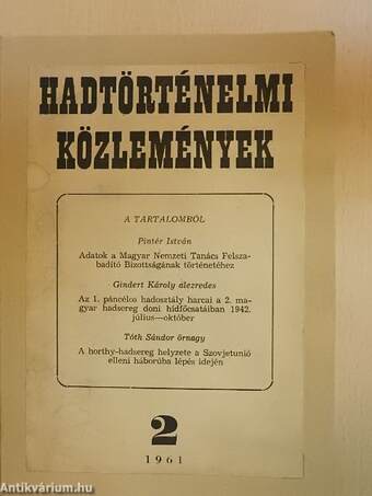 Hadtörténelmi Közlemények 1961/2.