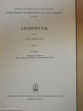 Atomphysik I-II.