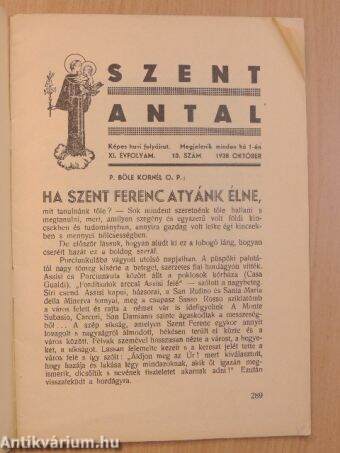 Szent Antal 1938. október