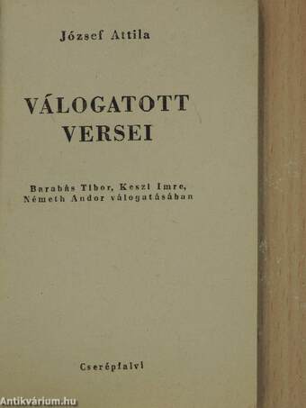 József Attila válogatott versei