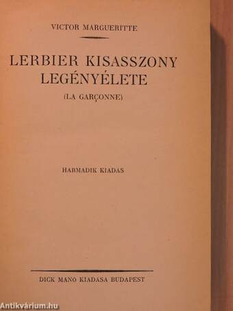 Lerbier kisasszony legényélete