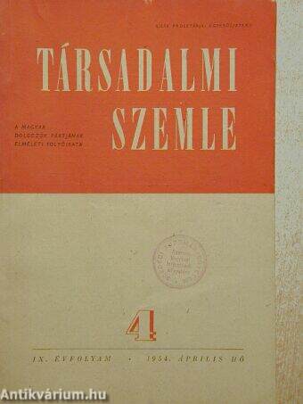 Társadalmi Szemle 1954. április